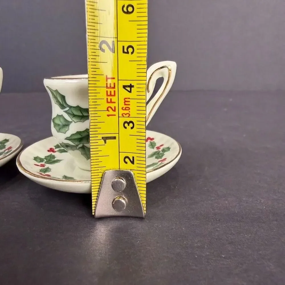 Vintage Formalities by Baum Bros. Miniature Christmas Holly Berries Tea Set
